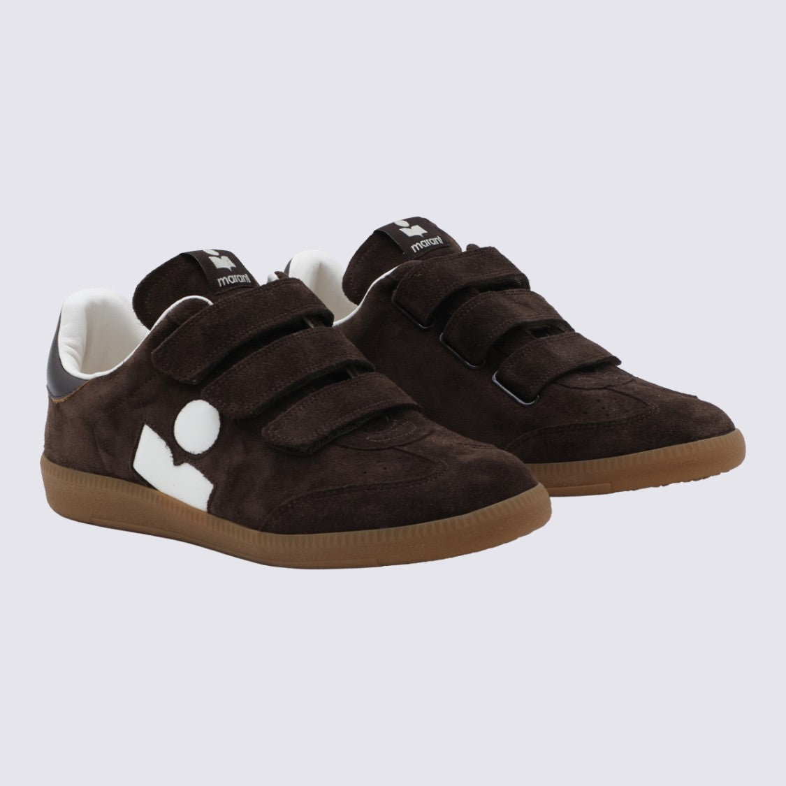 Isabel Marant Dark Brown Suede Sneakers With Velcro Straps