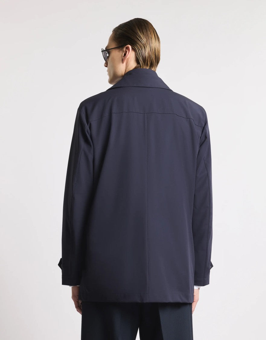 Fay Navy Blue Versatile Jacket With Minimalist Design
