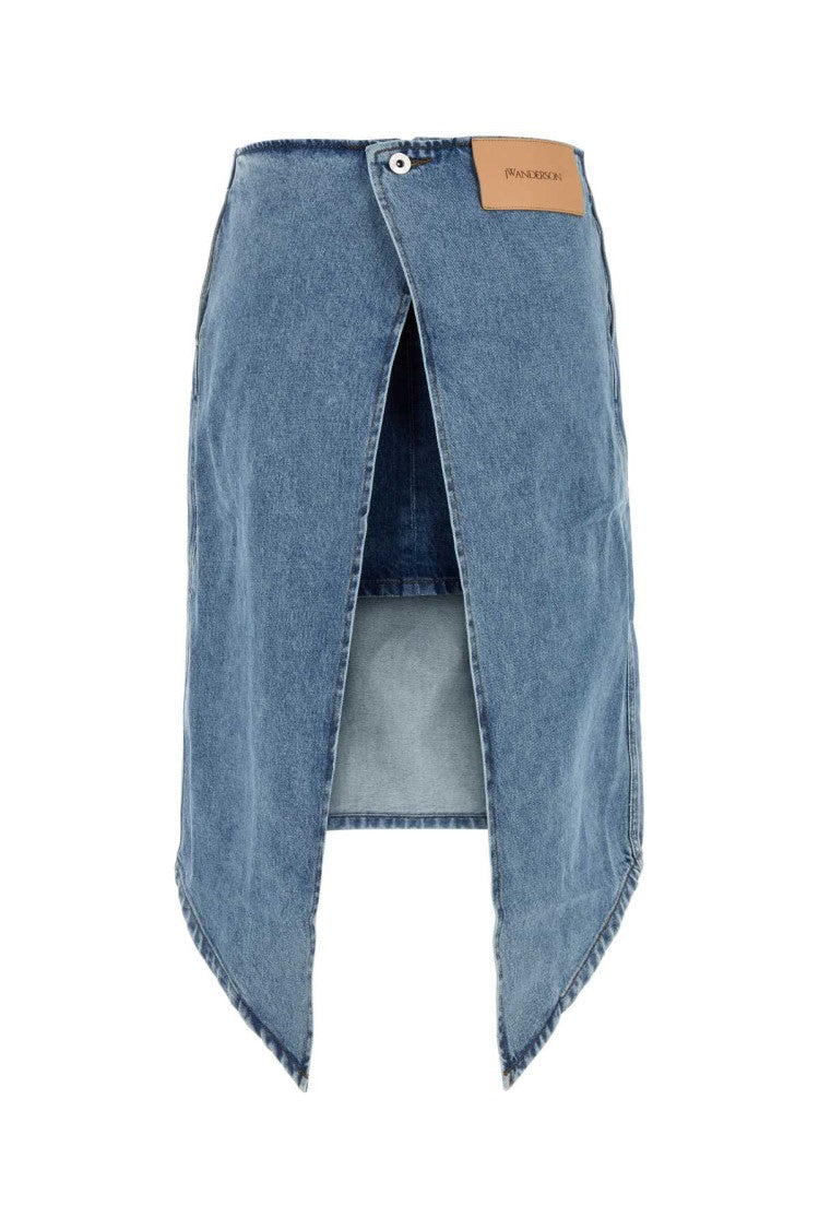 J. W. Anderson Asymmetrical Hem Denim Skirt With Minimalist Detailing