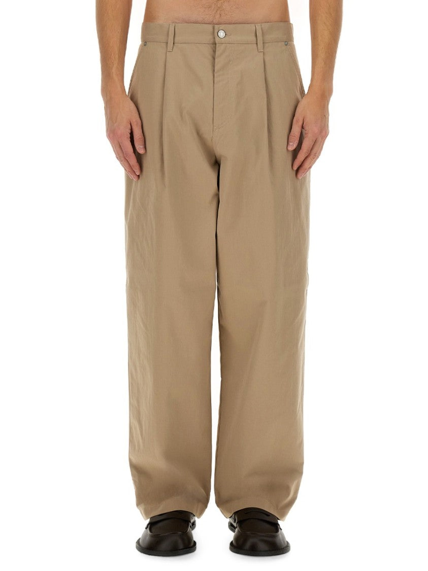 Moschino Wide-Fit Relaxed Cotton Blend Pants