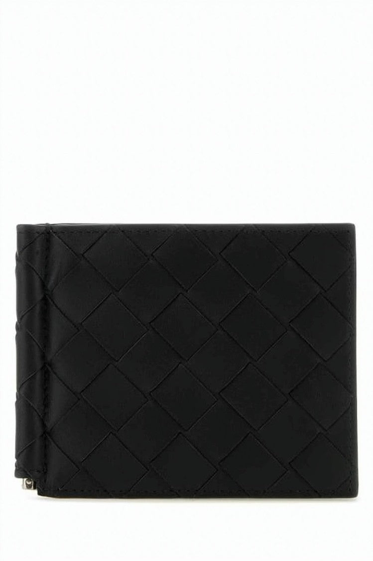 Bottega Veneta Intrecciato Leather Card Case With Metal Clip