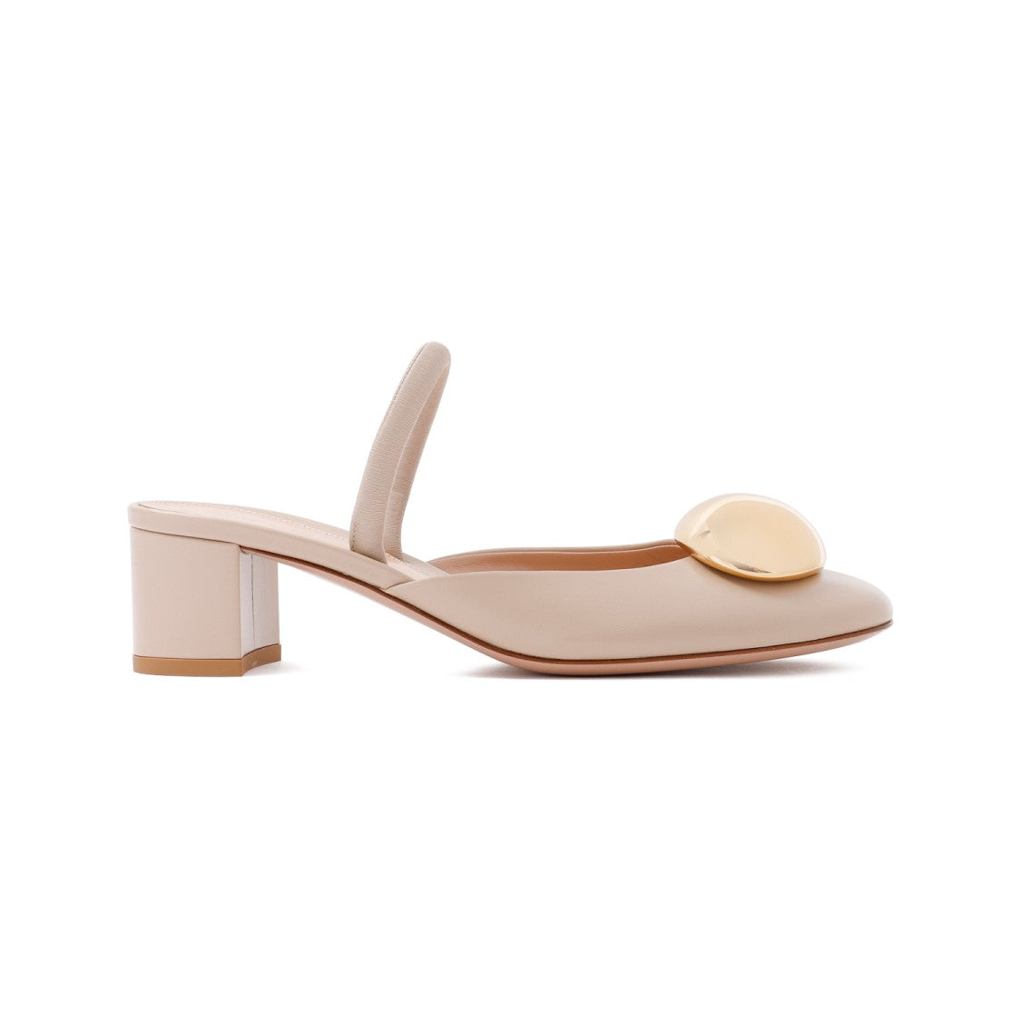 Gianvito Rossi Mousse Beige Nappa Leather Slingback Pump
