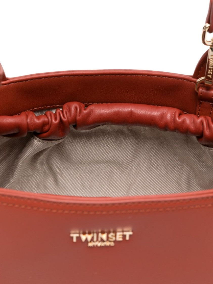 Twin-Set Brown Detachable Strap Gathered Handbag
