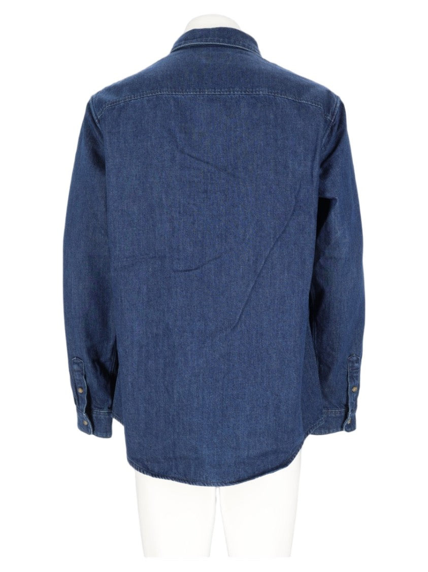 A.P.C. Multicolour Button-Up Denim Texture Organic Cotton Shirt