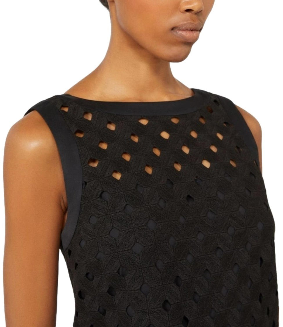 Max Mara Black Cotton Blend Beach Dress