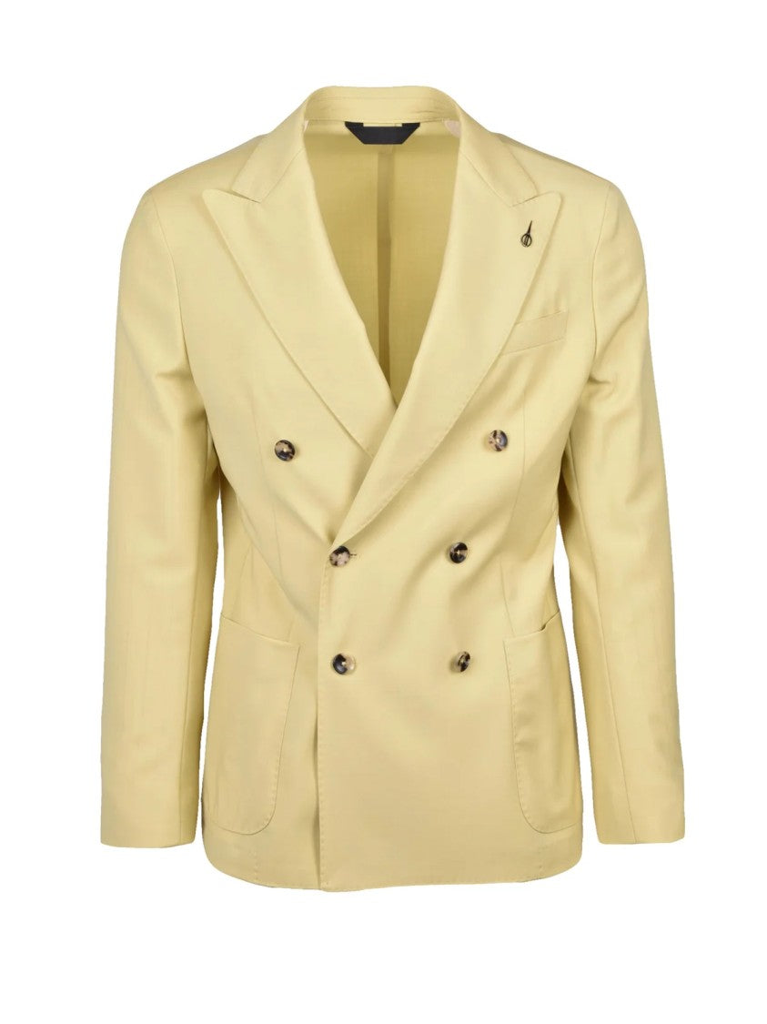 Paoloni Double-Breasted Virgin Wool Jacket - Green