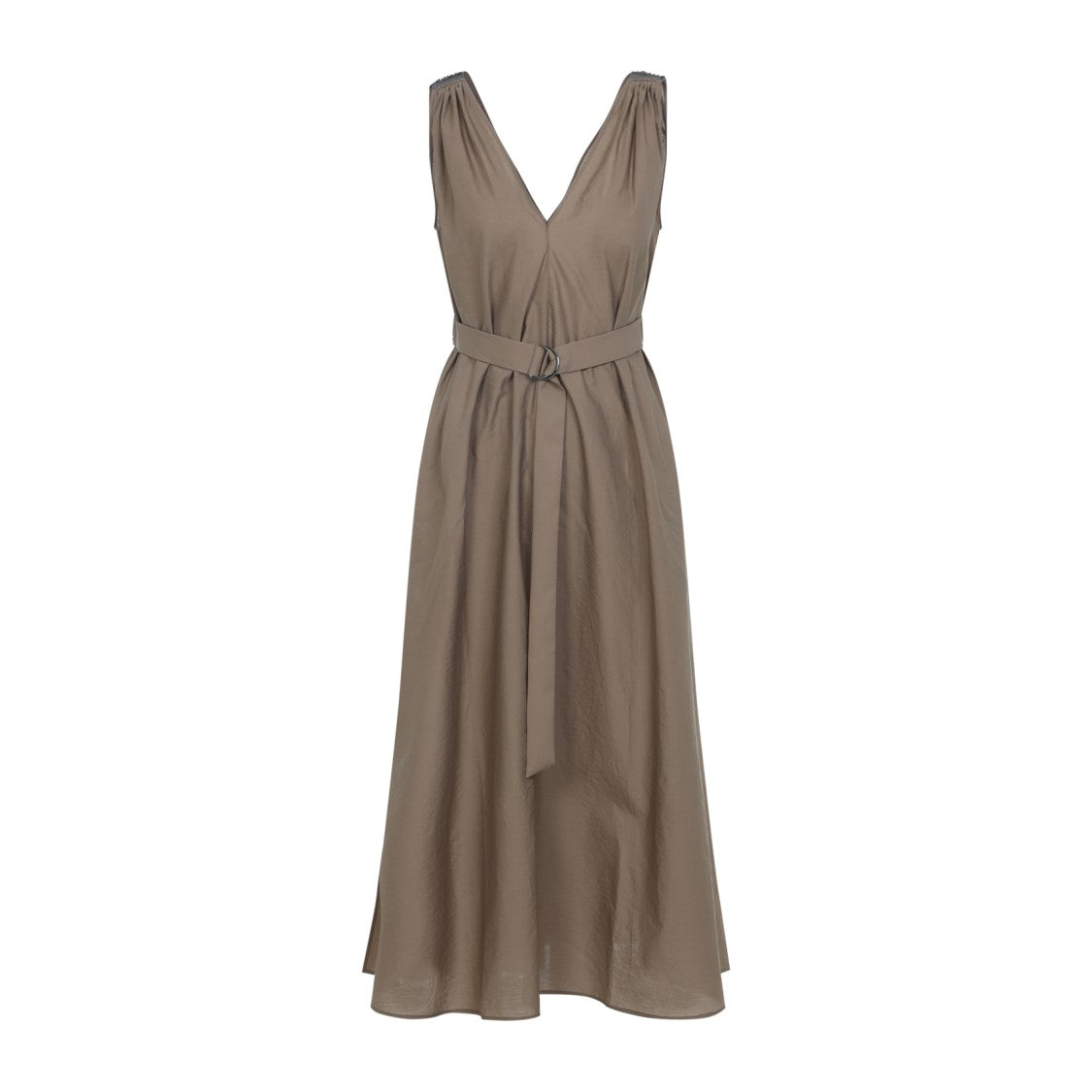 Brunello Cucinelli Sleeveless Midi Dress With D-Ring Belt