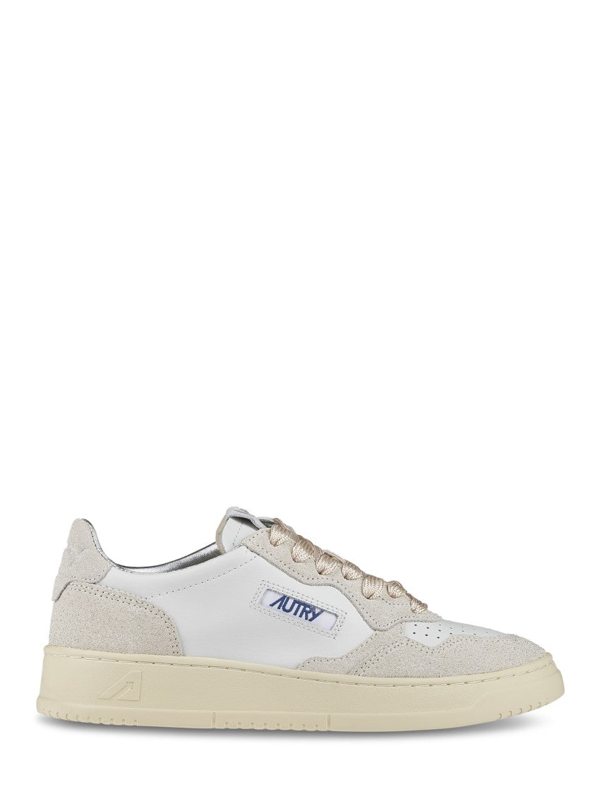 Autry Sporty White Sneakers With Textured Leather