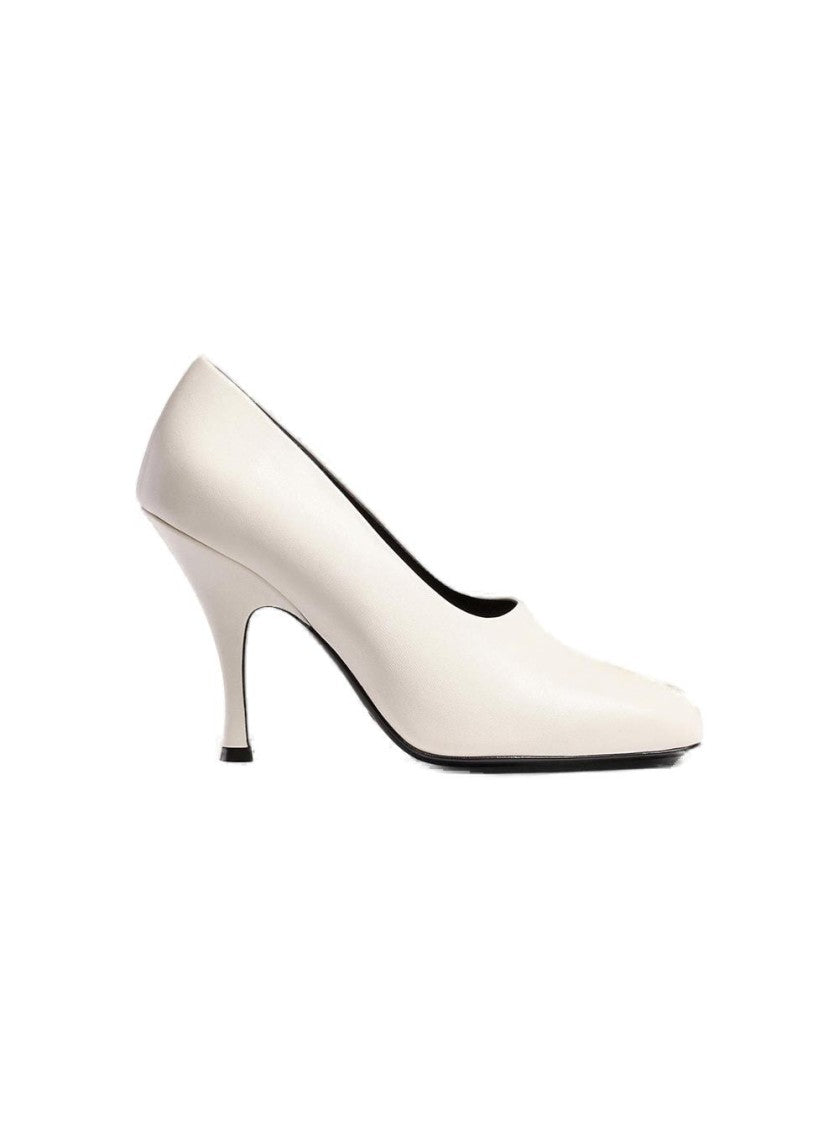 Khaite Eva Peep Toe Pump 100 Optic White