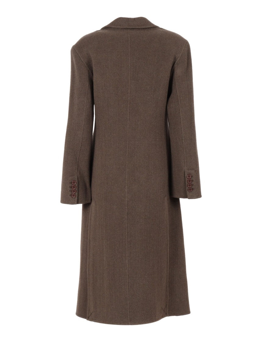 P.A.R.O.S.H. Long Double-Breasted Wool Blend Coat