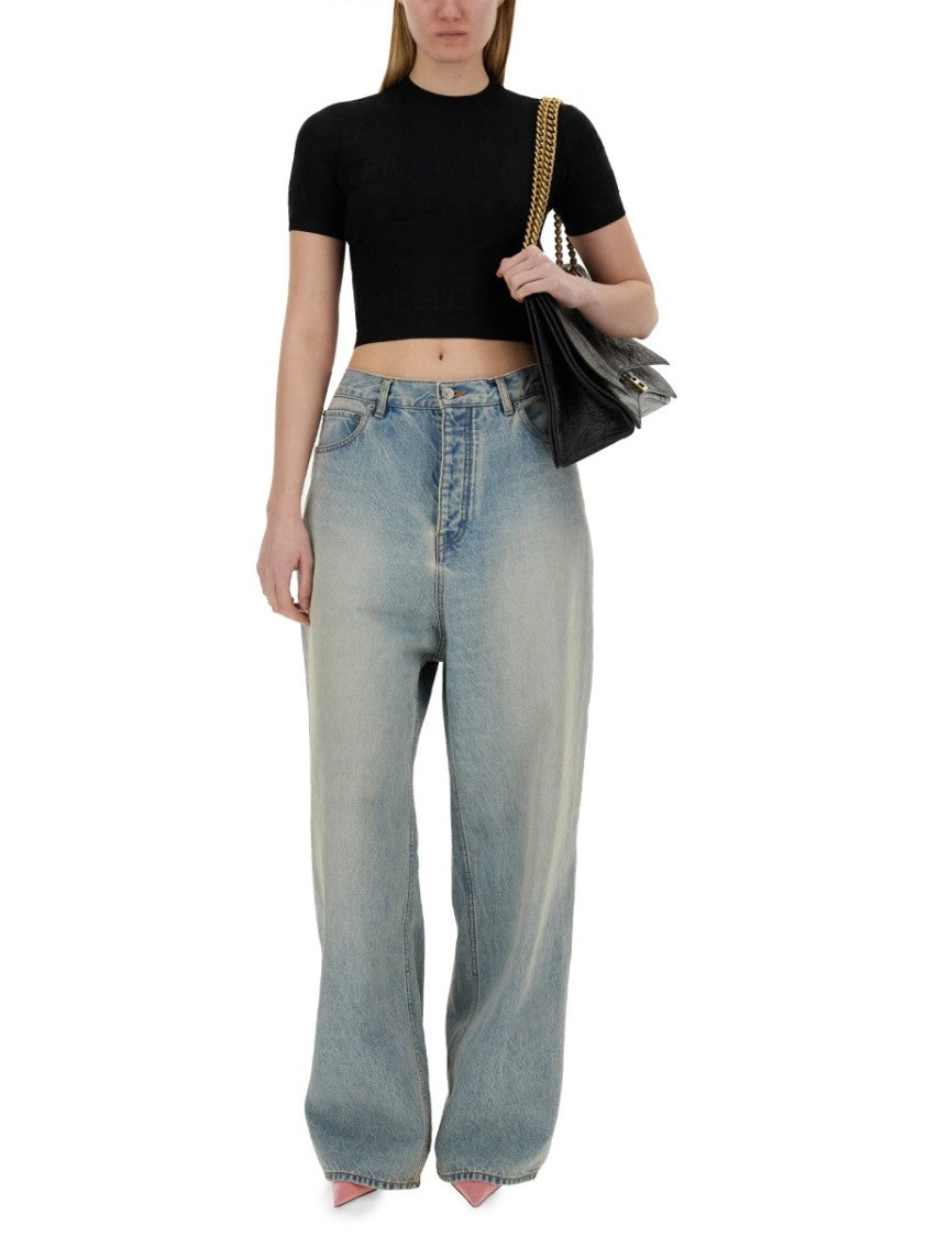 Balenciaga Lightweight Cropped Shirt With Classic Collar