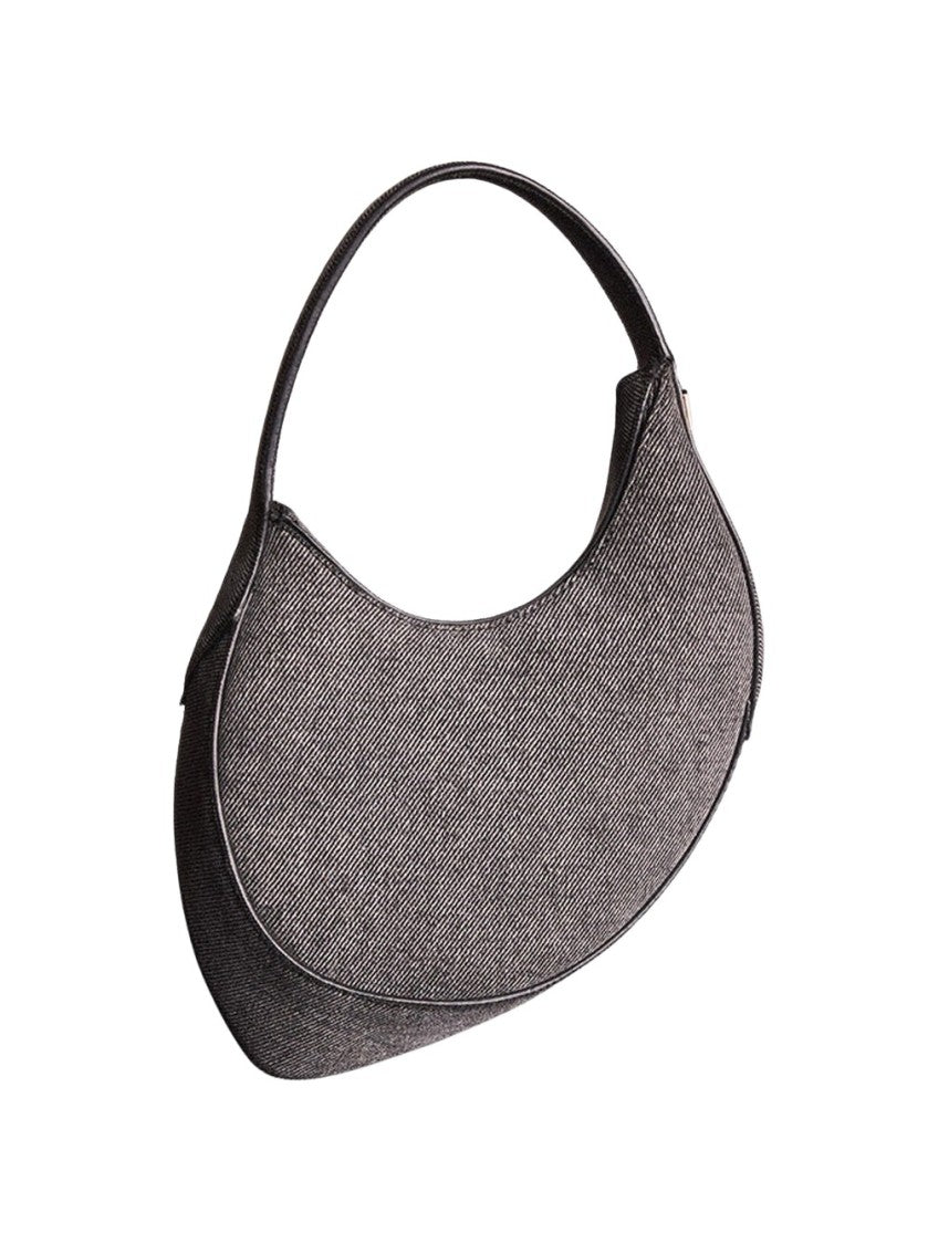 Mugler Mini Denim Spiral Curve 02 Handbag Washed Black