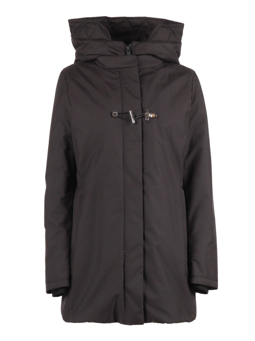 Fay Double-Breasted Toggle Coat With Detachable Front Panel