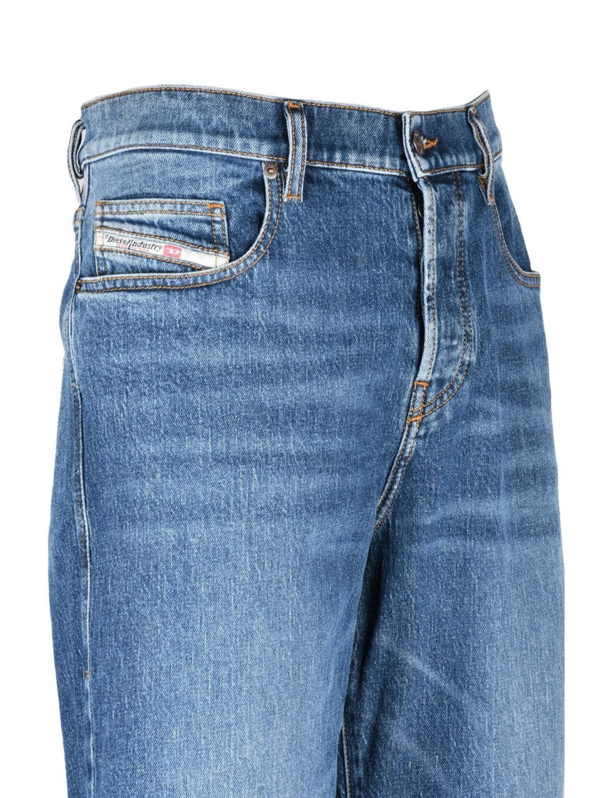 Diesel Blue Cotton-Blend Stretch Jeans