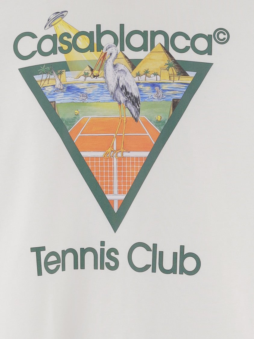 Casablanca White Tennis Club Cotton T-Shirt