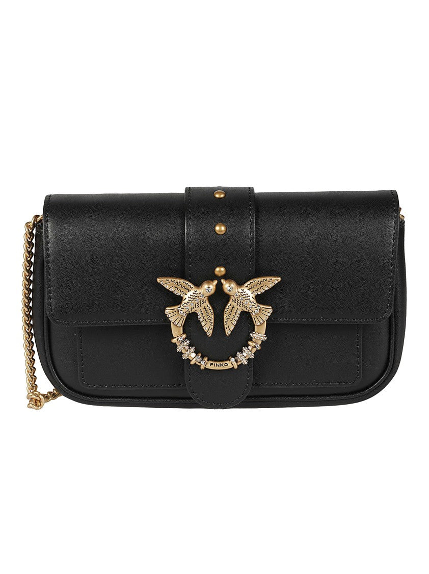 Pinko Love Pocket New Buckle Calfskin Chain Shoulder Bag