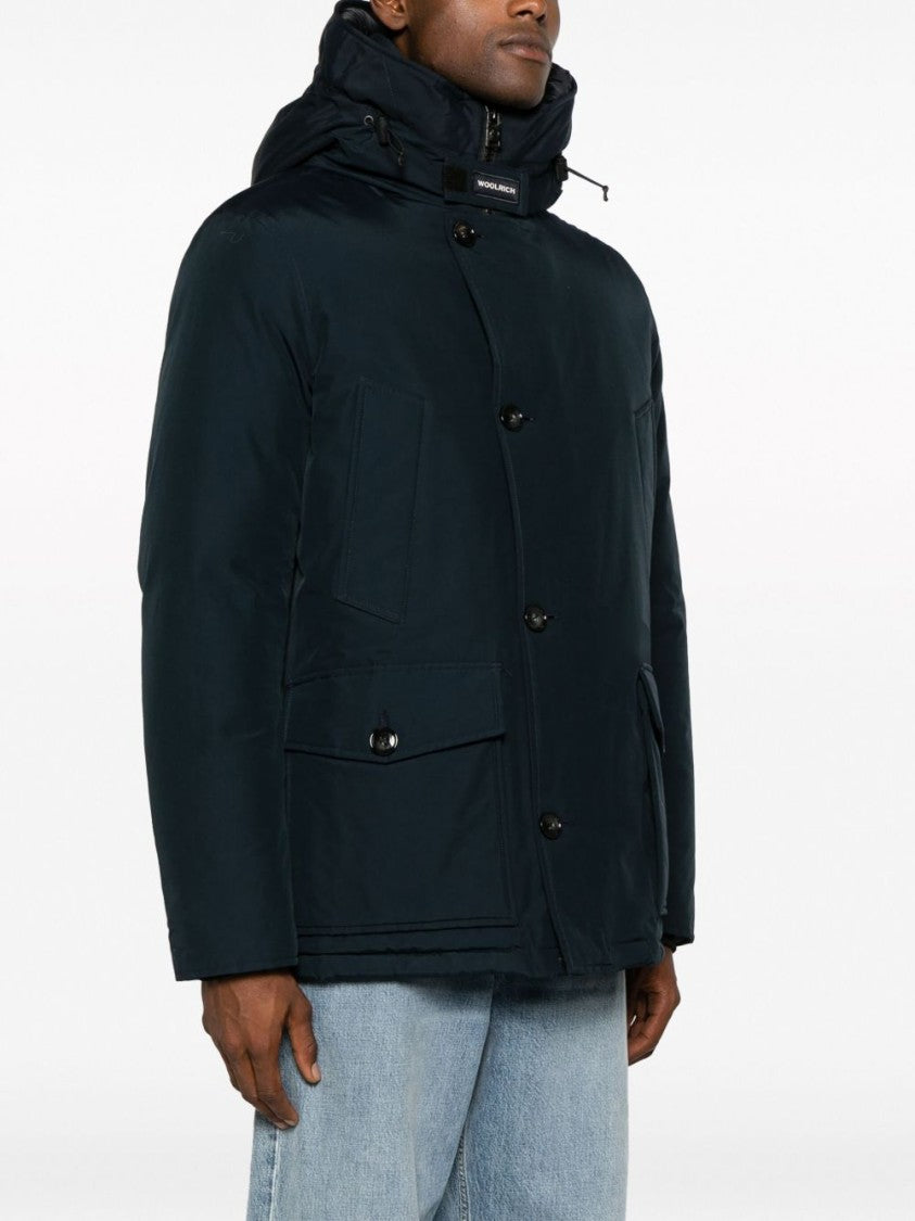 Woolrich Navy Blue Cotton Blend Parka