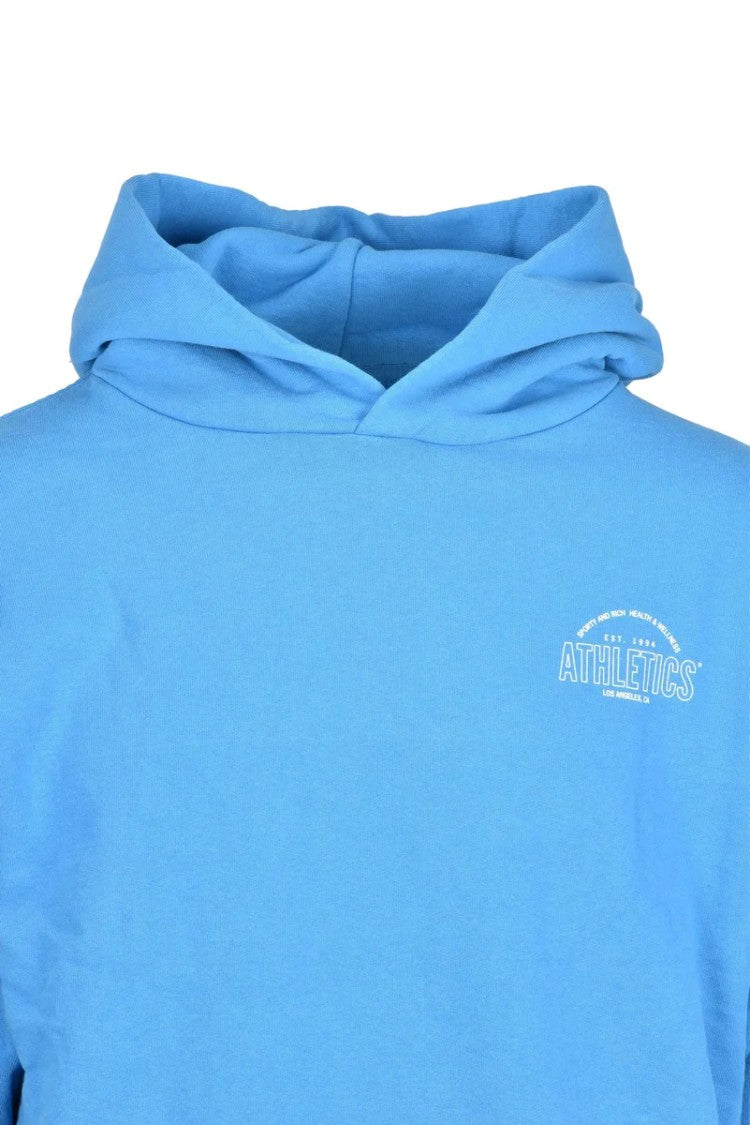 Sporty And Rich Light Blue Hooded Cotton Sweatshirt
