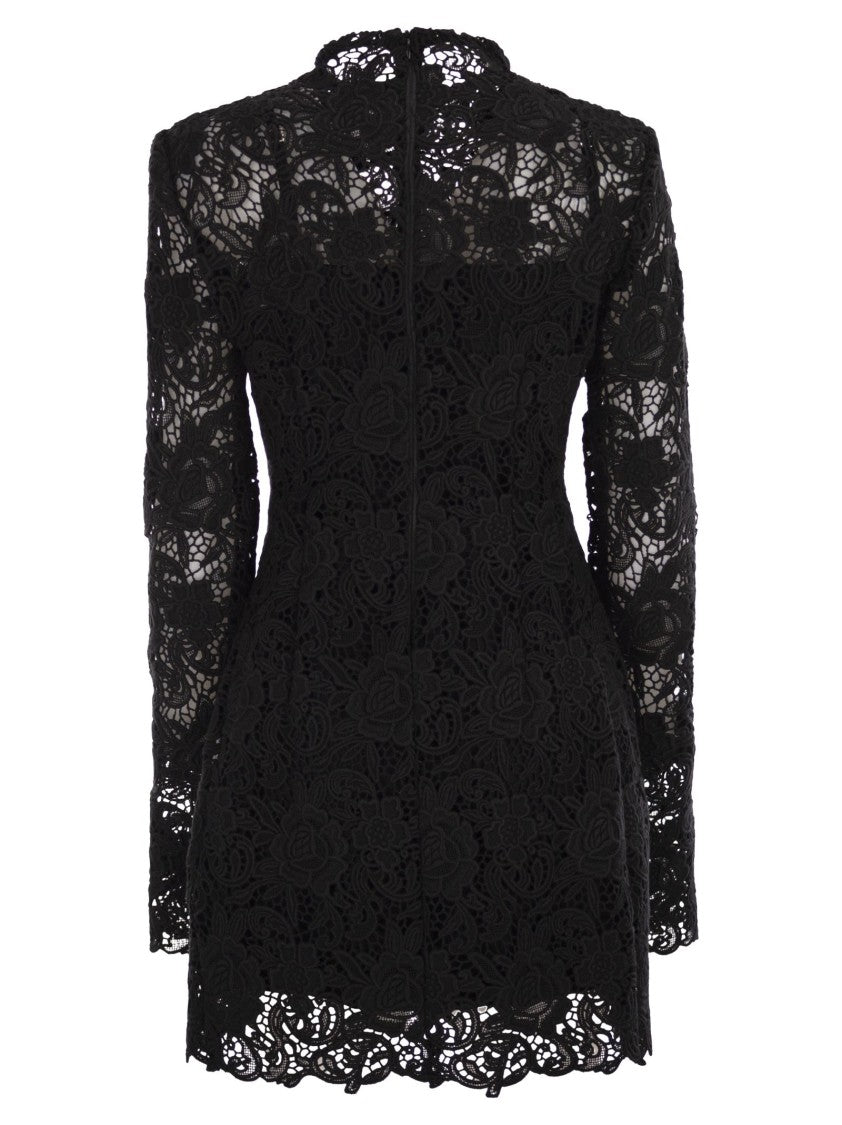 Sportmax Tefrite05 - Short Floral Macramé Dress