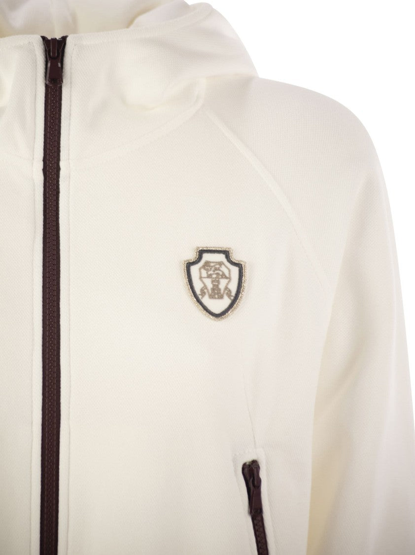 Brunello Cucinelli Hooded Techno Cotton Pique Topwear