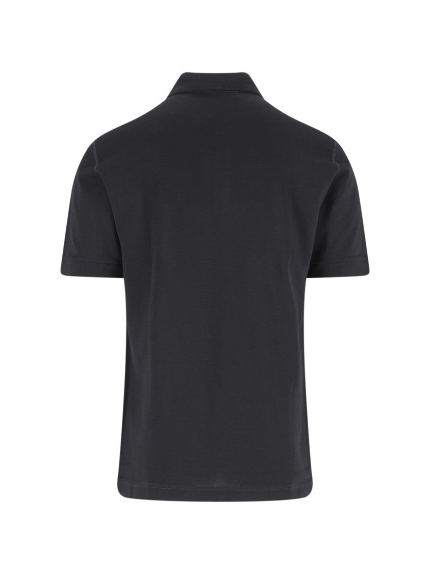 Dolce & Gabbana Black Cotton Piqué Logo Polo Shirt