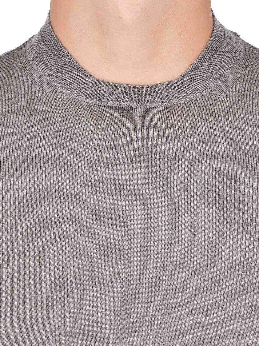 Low Brand Cocoa Crewneck Sweater With Ribbed Trims