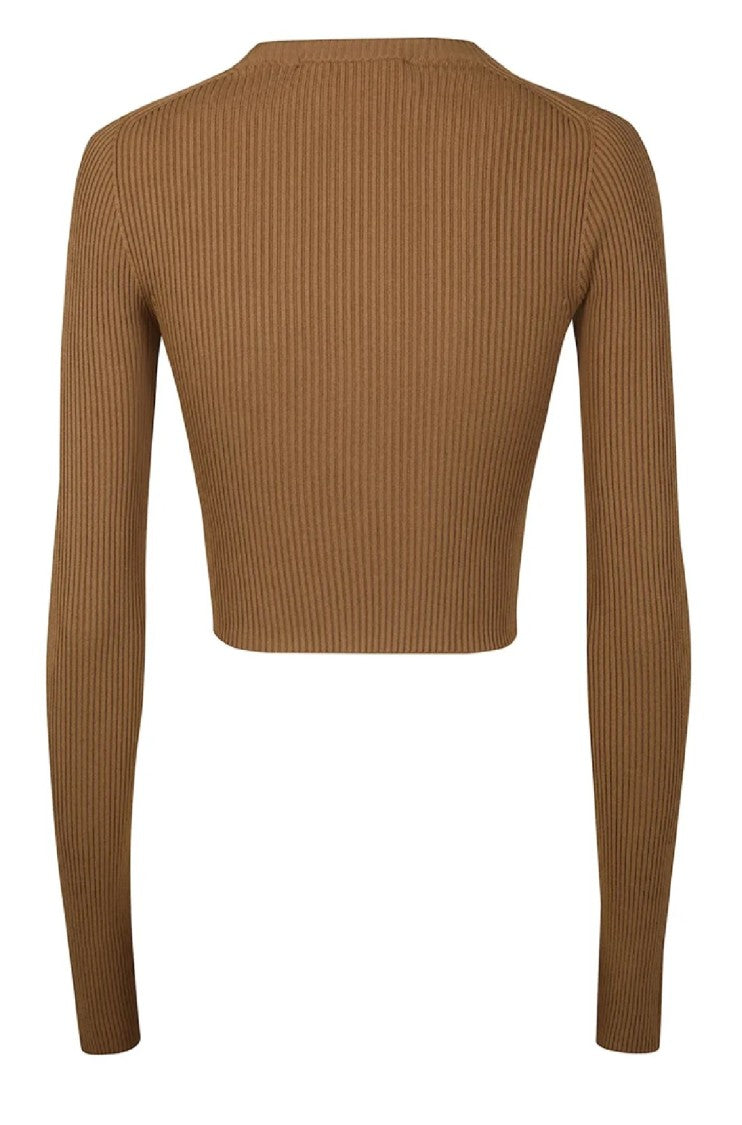 Max Mara Cropped Long-Sleeve Top