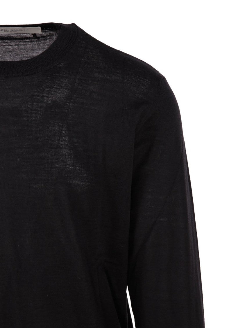 Golden Goose Crew Neck Knit Sweater In Fine Merino Wool