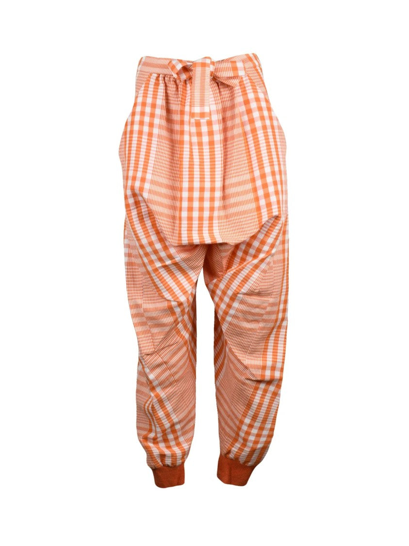 Vivienne Westwood Harem Leg Trousers With Bold Checkered Pattern And Adjustable Waistband