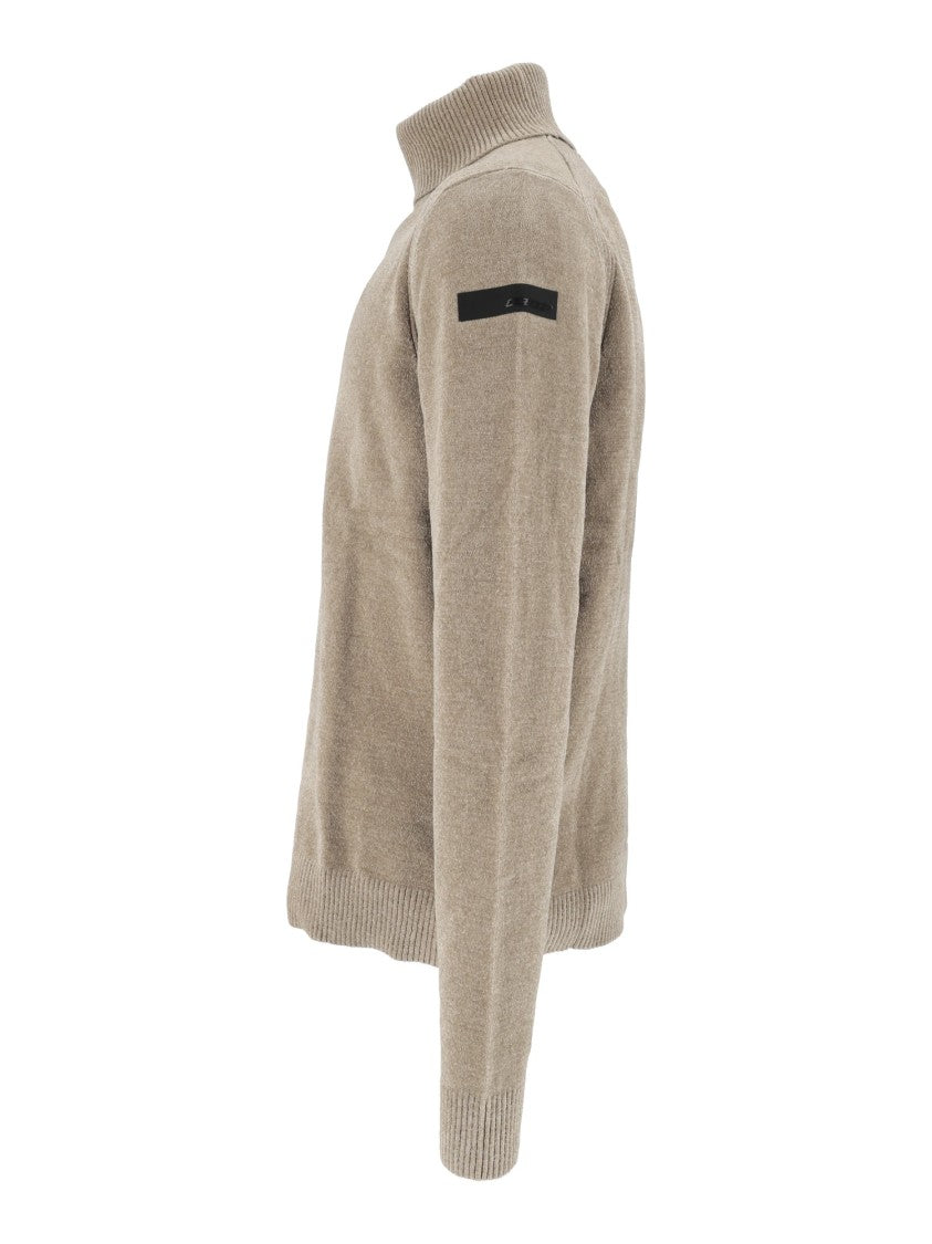 Rrd Plush Velvet Ribbed Turtleneck Knit Sweater