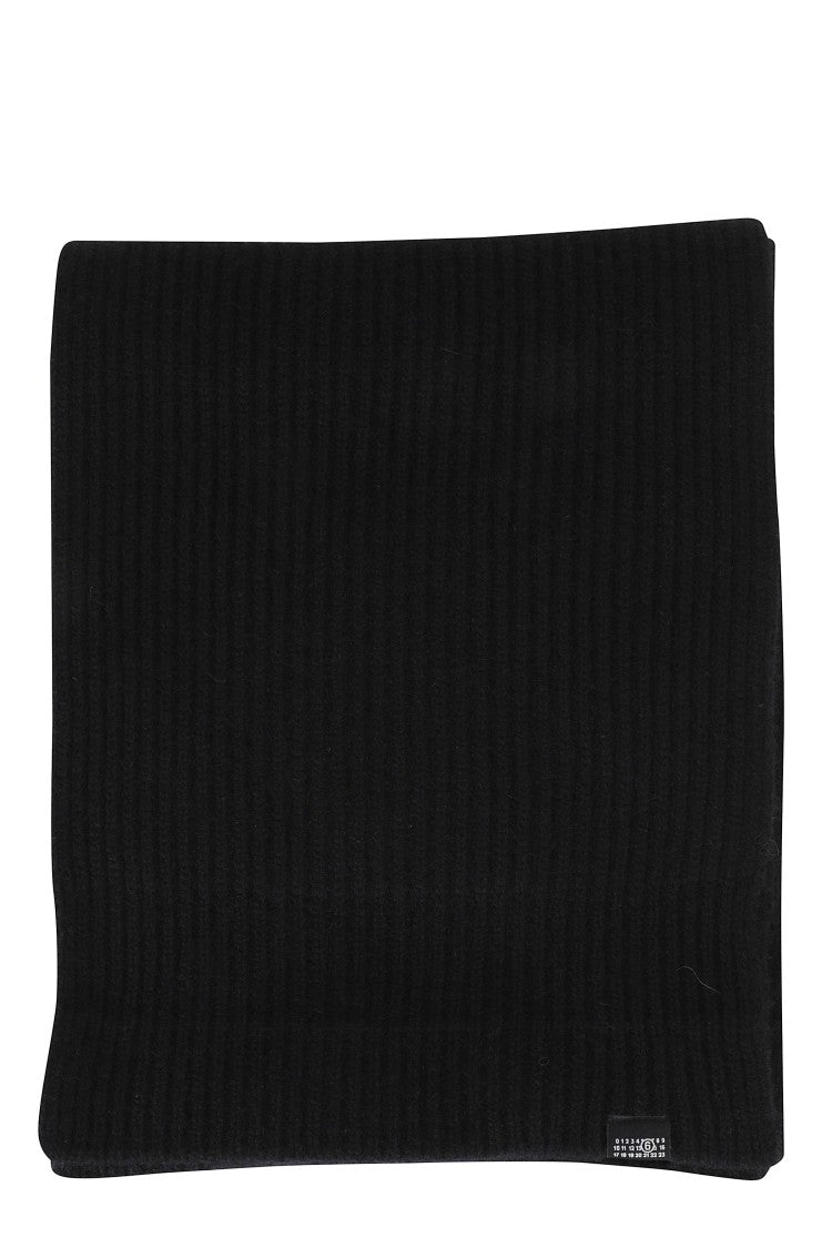 Mm6 By Maison Margiela Ribbed Knit Scarf With Subtle Branding
