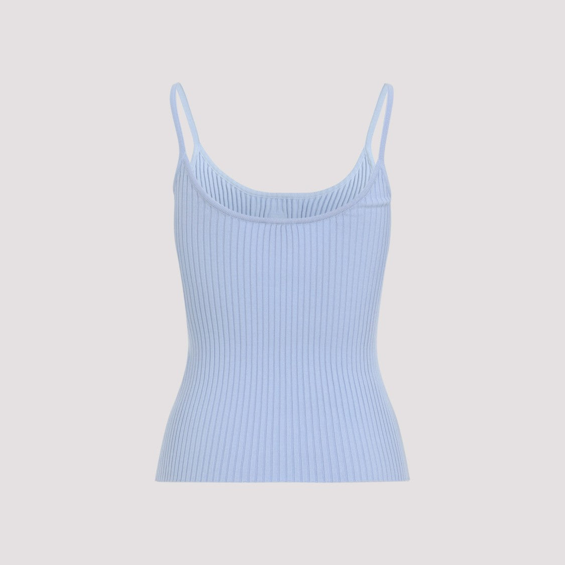 Courrèges Pastel Blue Rib Knit Tank Top