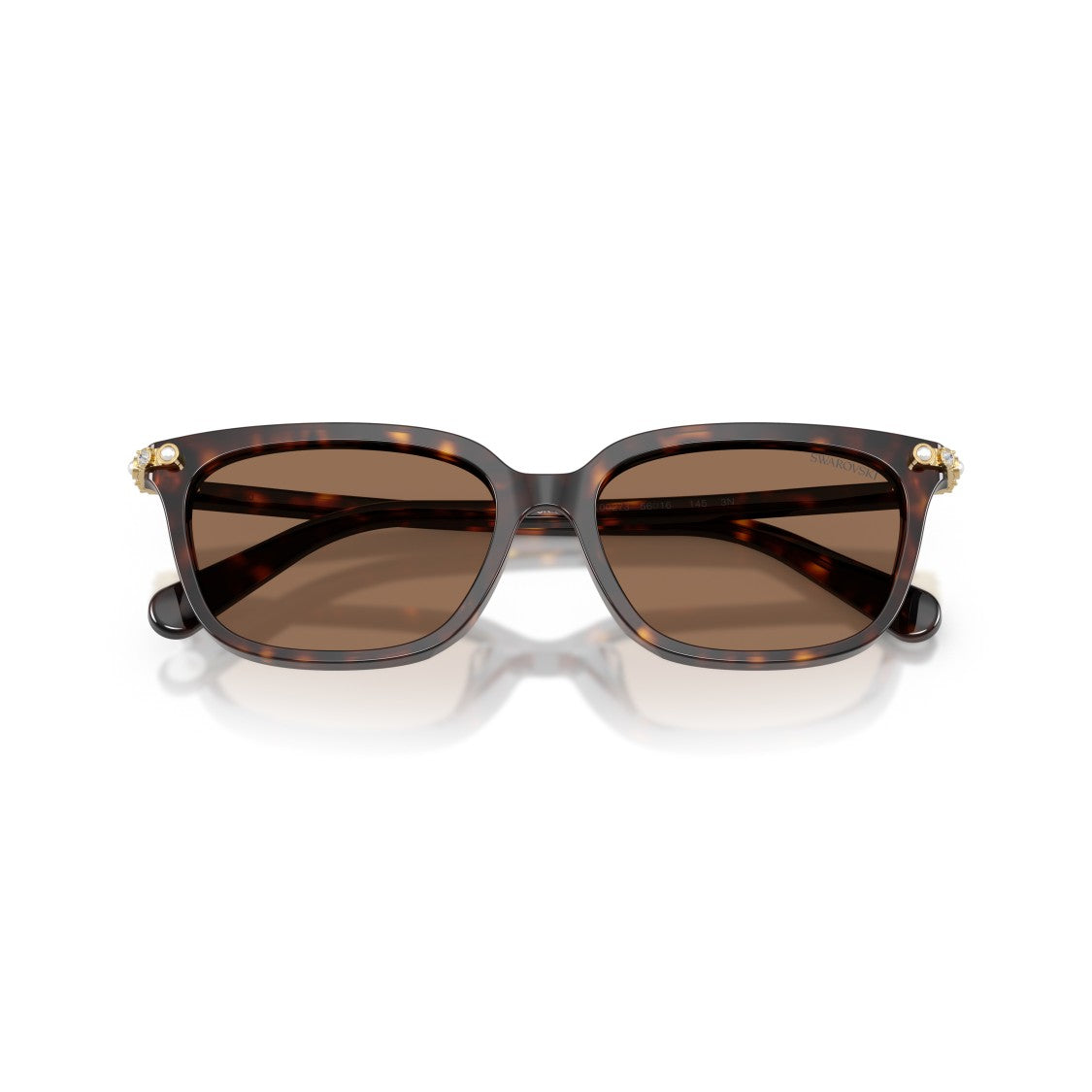 Swarovski 0Sk6064d Rectangular Tortoiseshell Sunglasses With Gold Accents