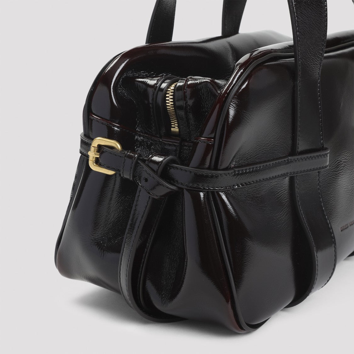 Dries Van Noten Ruby Red Leather Medium Bowling Shoulder Bag