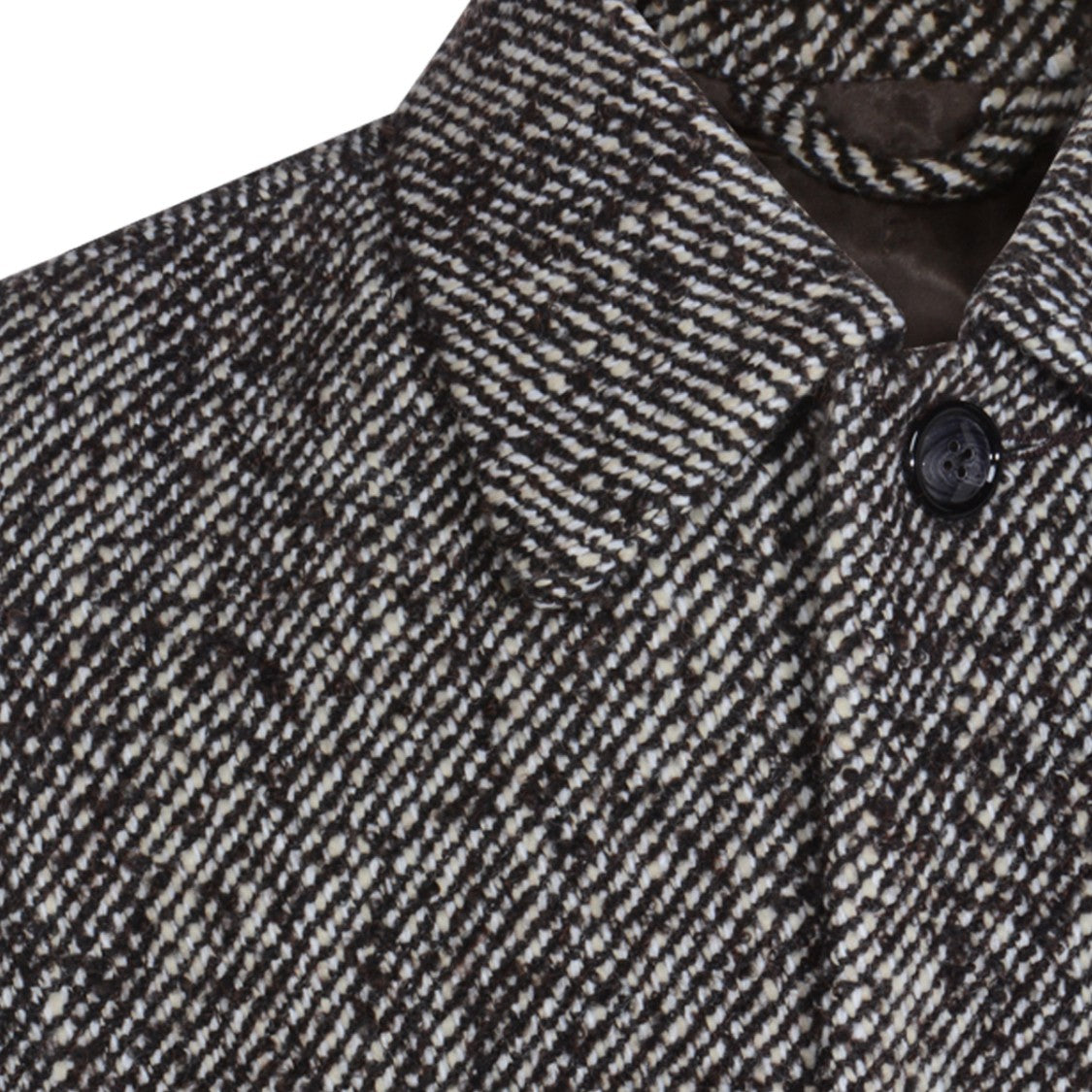 Nn.07 Tailored Grey Herringbone Coat With Pointed Collar