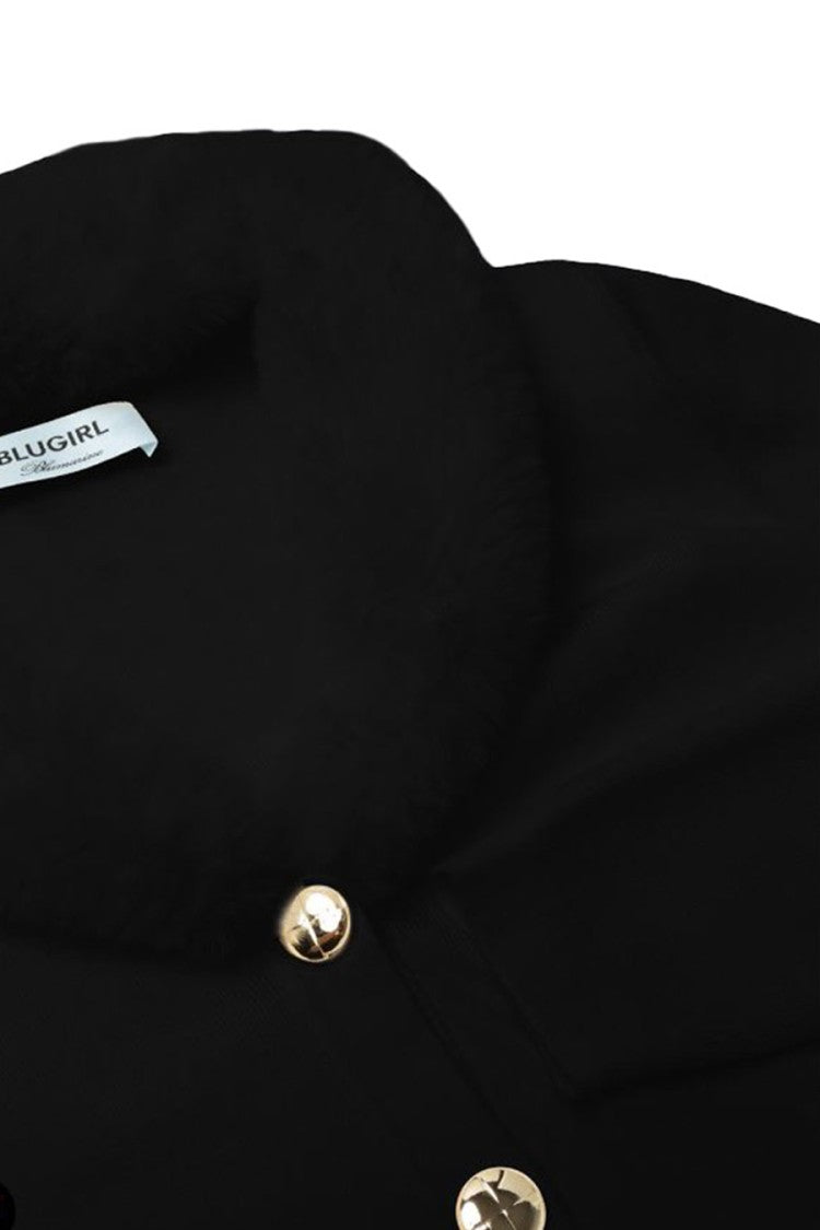 Blugirl Sophisticated Black Sweater With Shawl Collar