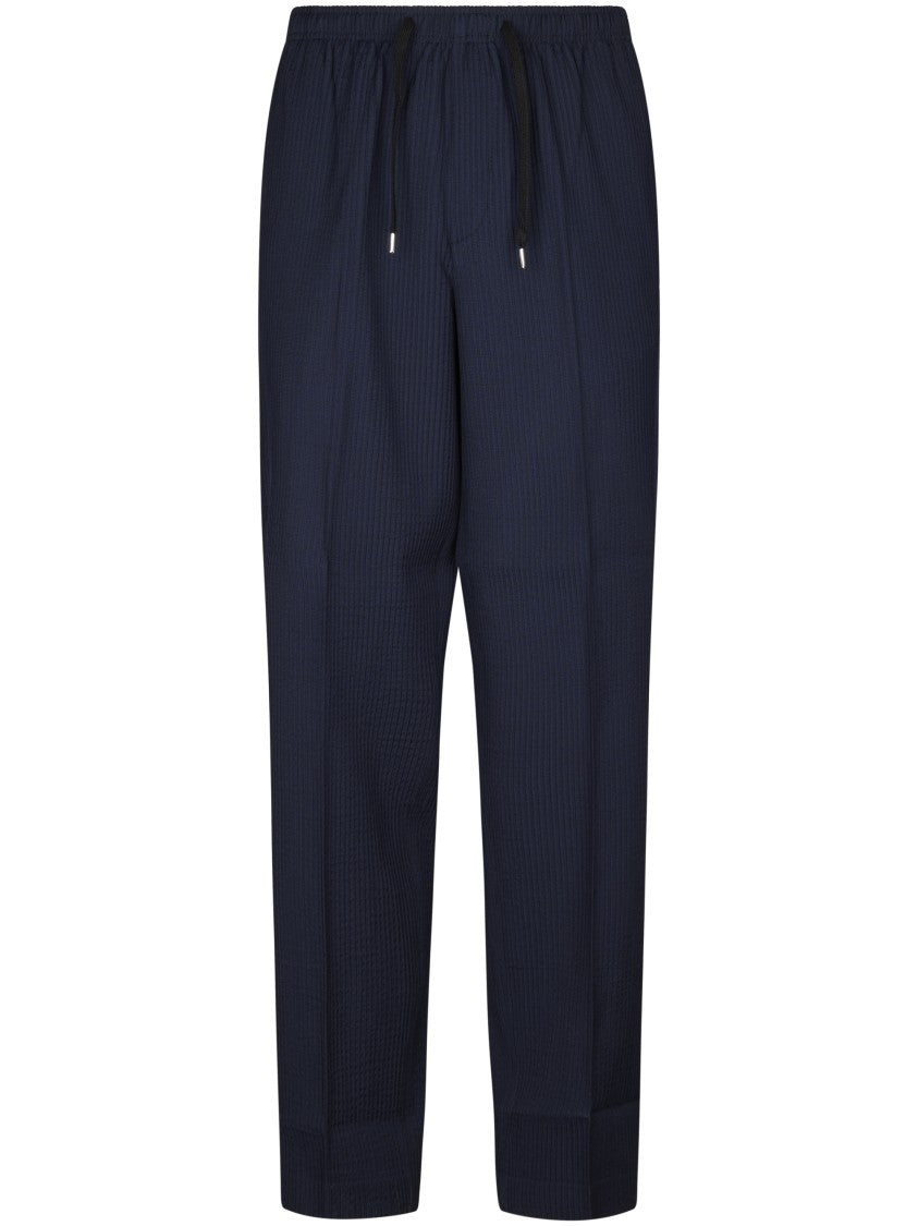 Cellar Door Relaxed Fit Trousers With Textured Fabric