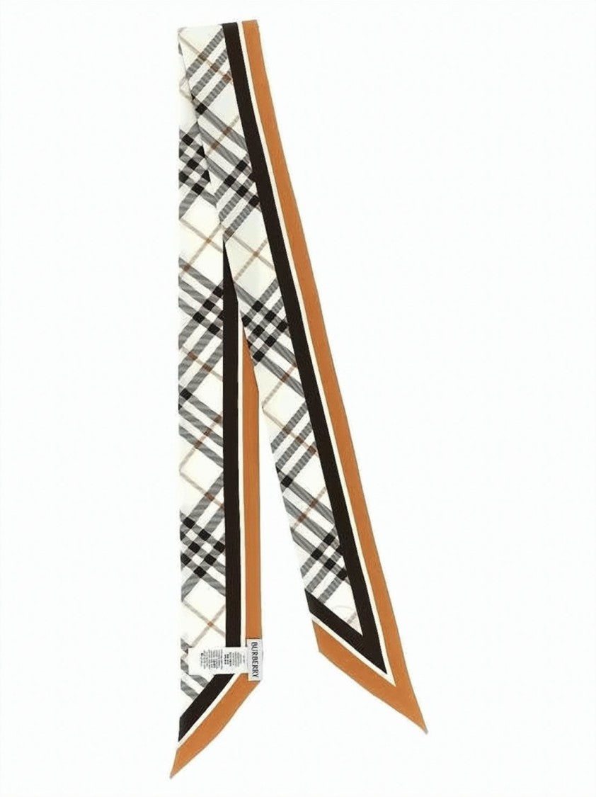 Burberry Slim Silk Scarf With Classic Check Pattern