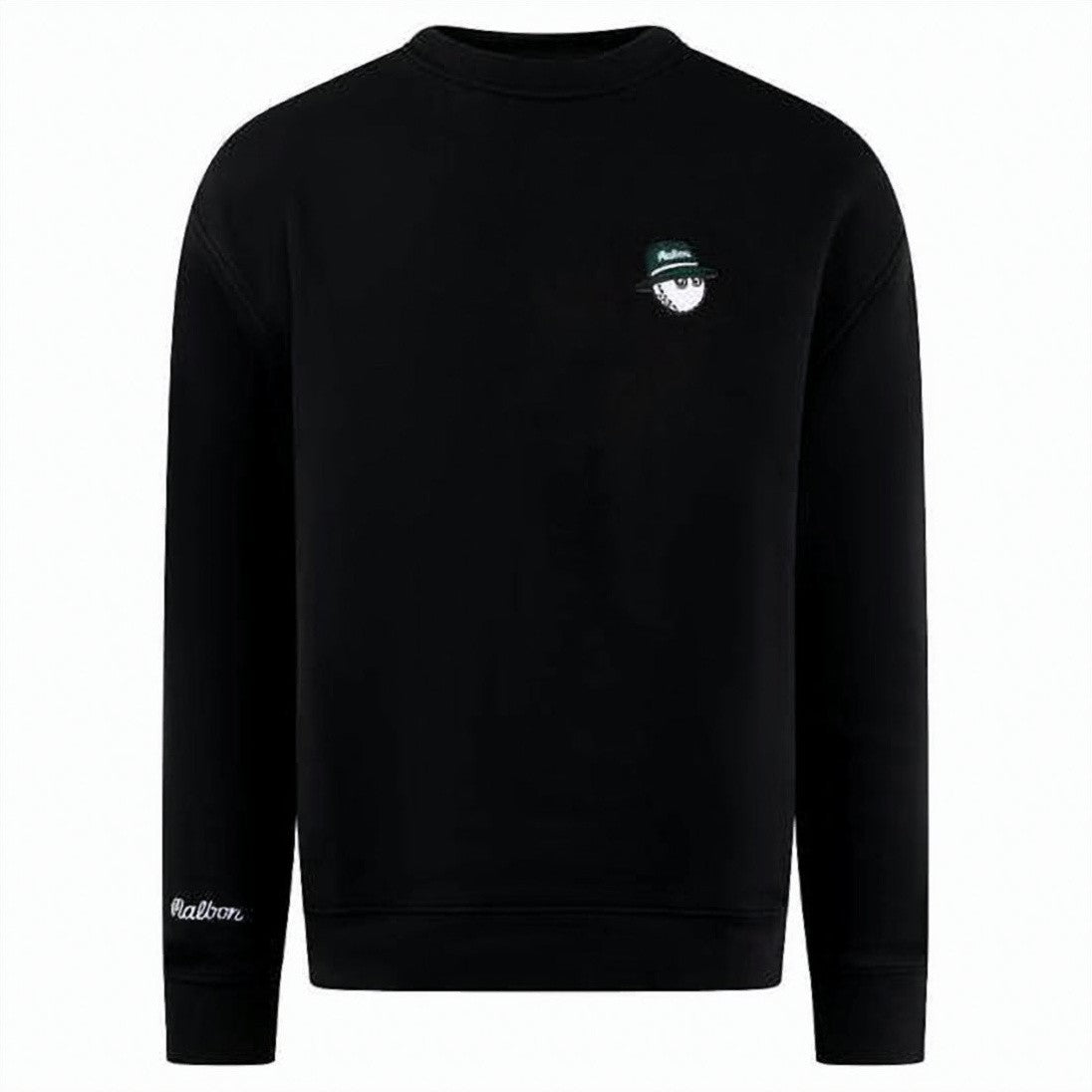 Malbon Long-Sleeve Black Tee With Subtle Logo And Fitted Cuffs