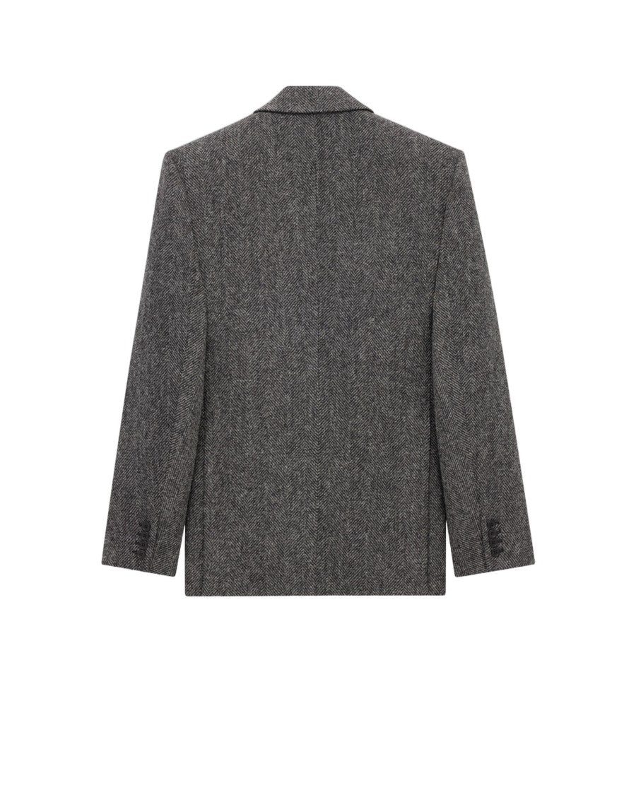 Saint Laurent Single-Button Tailored Wool Jacket With Notched Collar