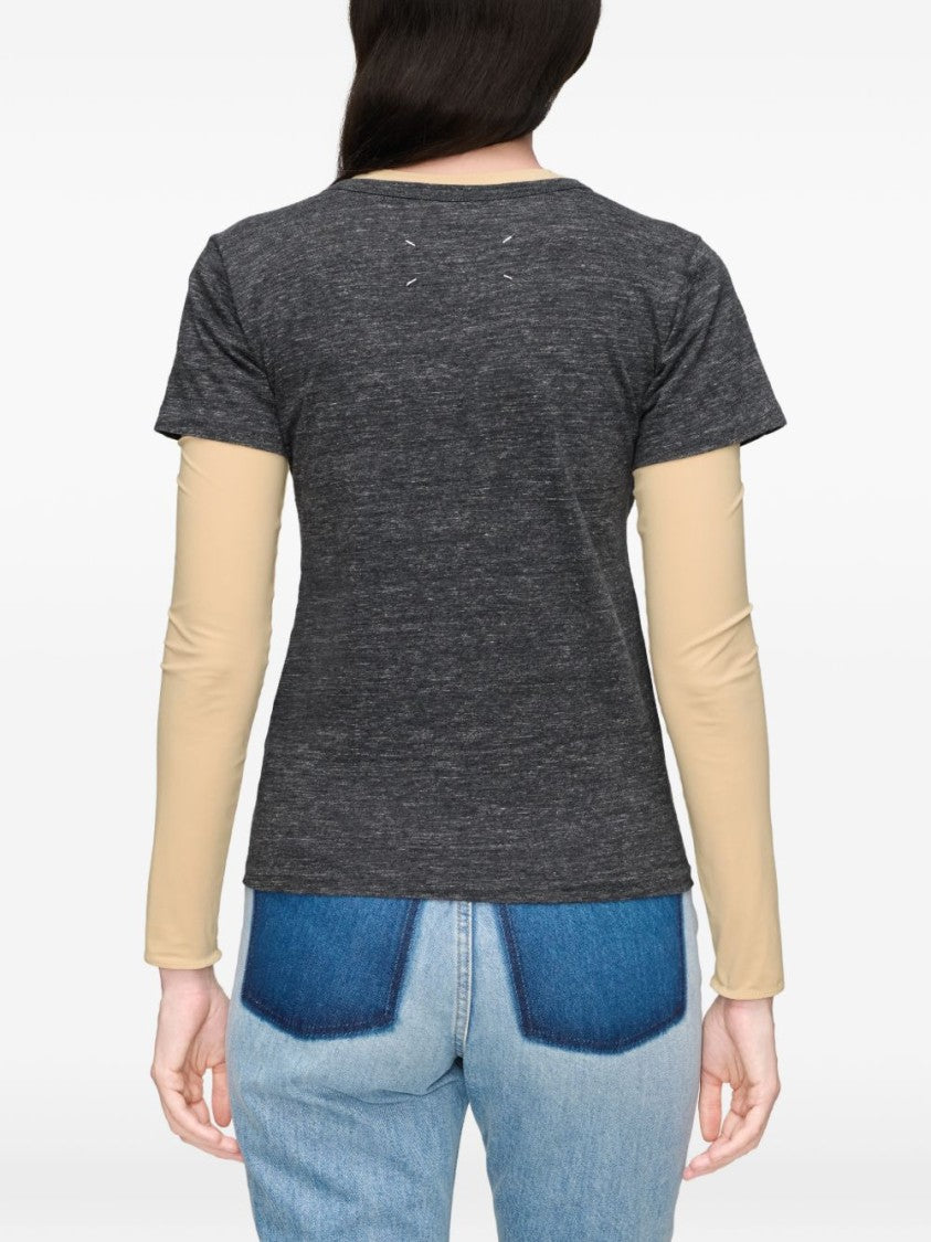Maison Margiela Grey Short-Sleeved Graphic Bird T-Shirt
