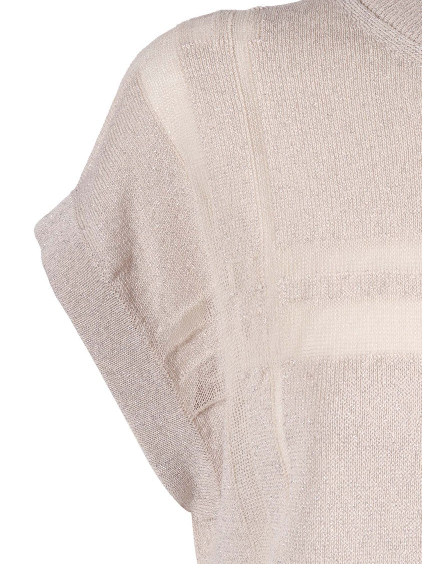 Peserico Textured Boxy Cropped Knitted Sweater