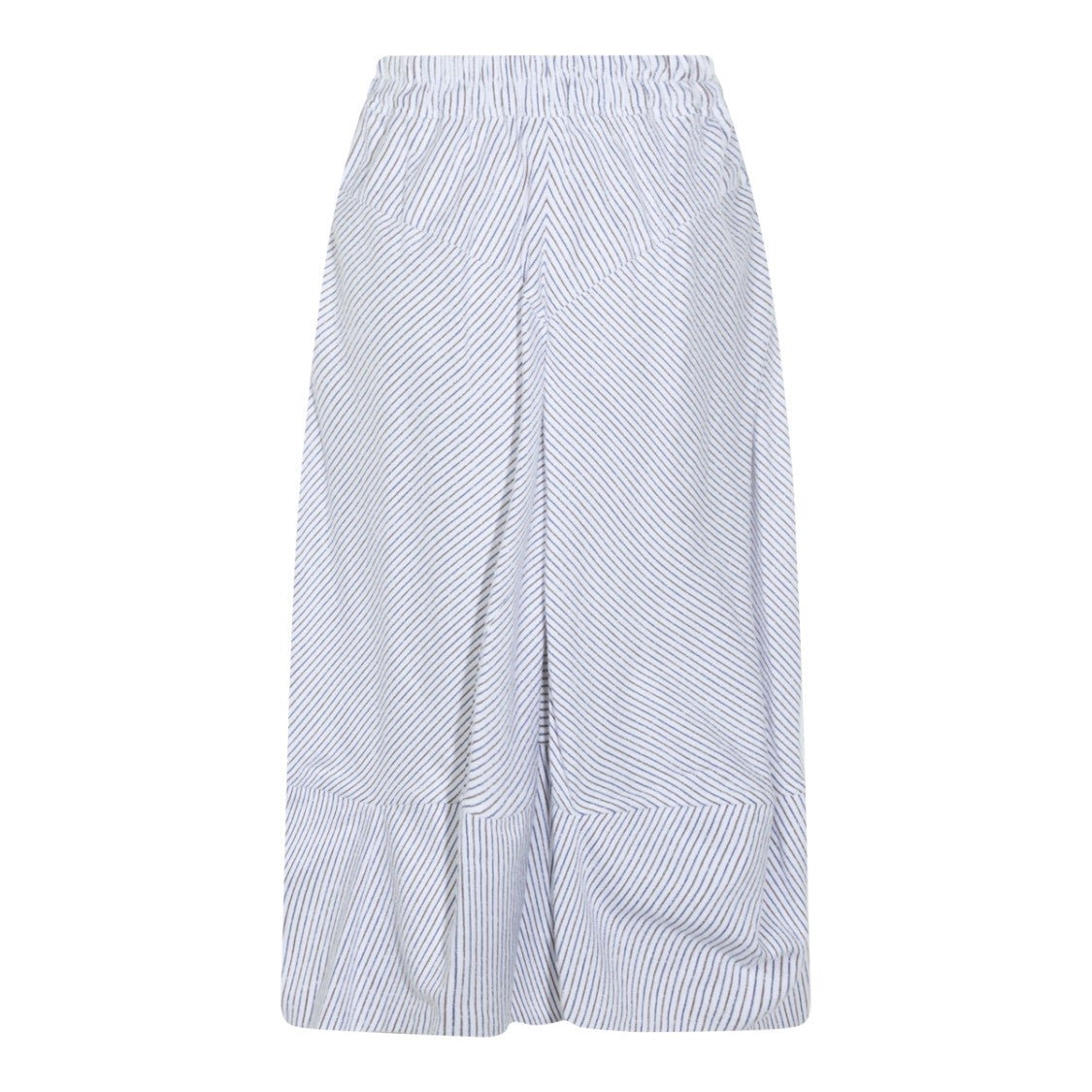 Vivienne Westwood Blue And Brown Striped Cotton Midi Skirt With Elasticated Waist