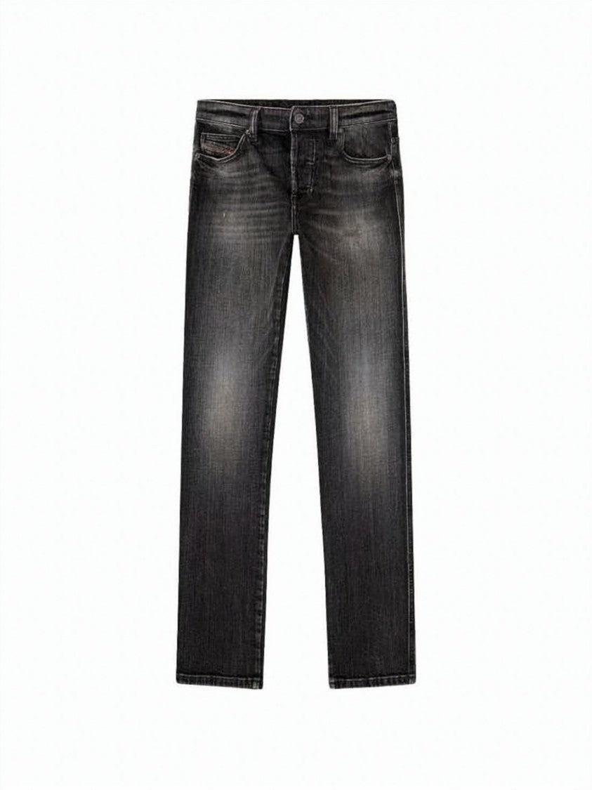 Diesel Slightly Faded Black Denim Pants With Five-Pocket Design