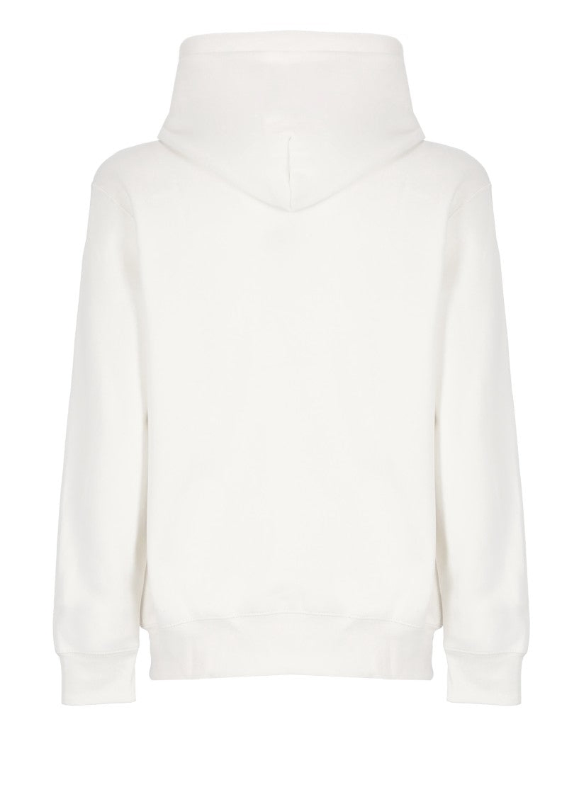 Polo Ralph Lauren White Cotton Hoodie With Contrasting Logo