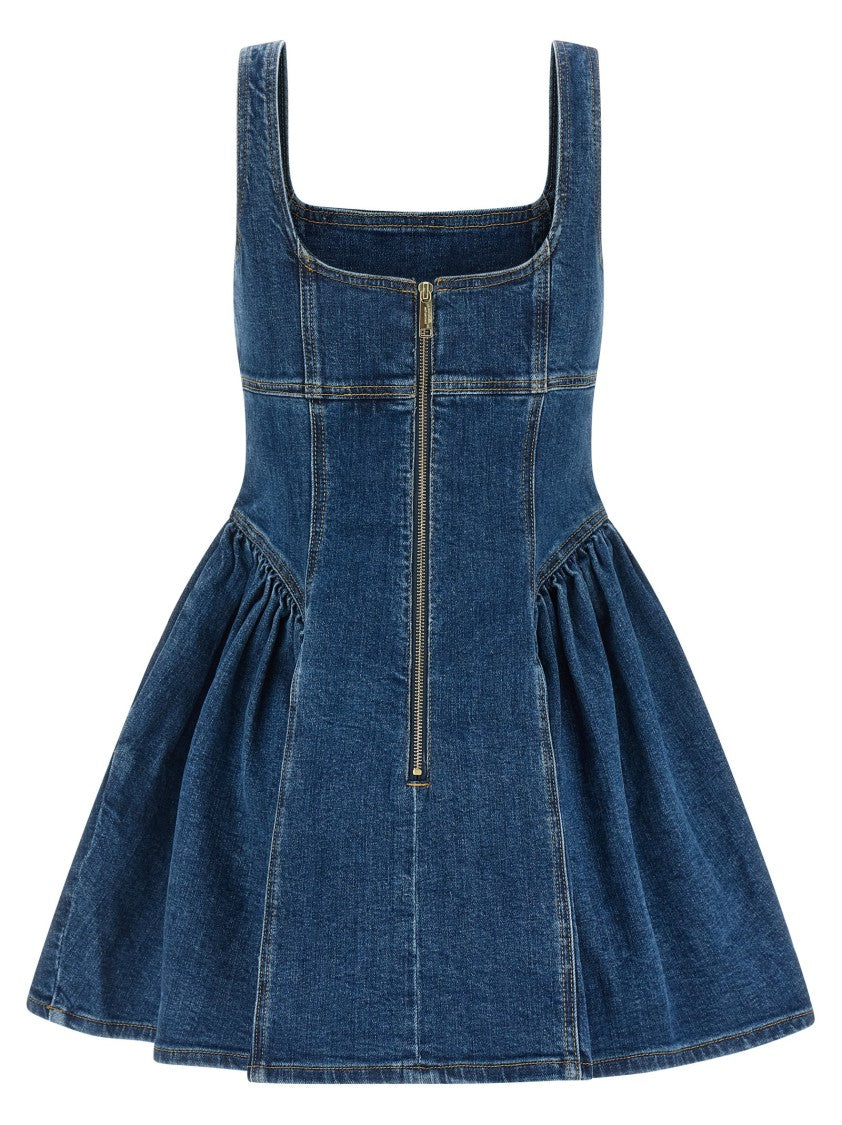 Self-Portrait Denim Skater Style Mini Dress