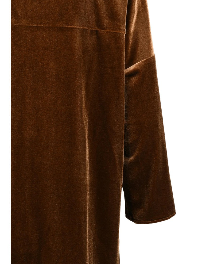 Black 961 Beige Velvet Stretch Polyamide Fluid Blouse