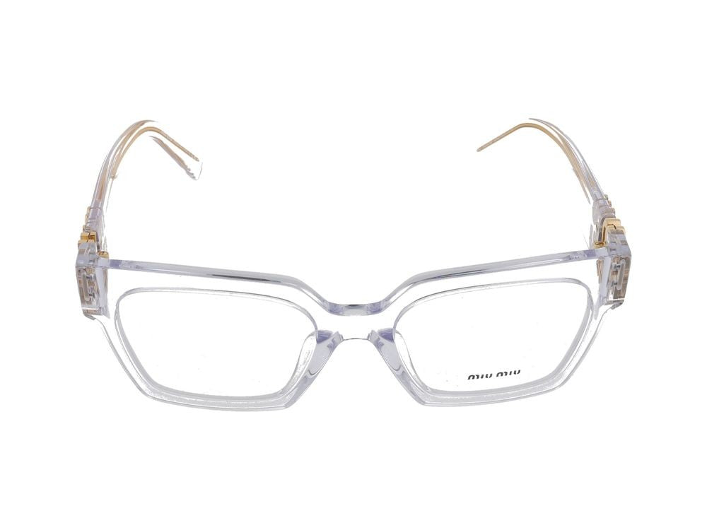 Miu Miu Oversized Gold Accent Square Eyeglasses
