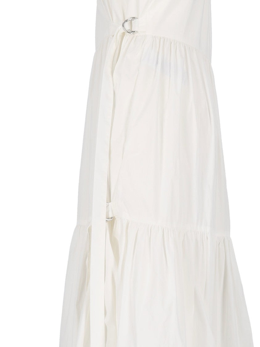 P.A.R.O.S.H. Wrap Style Tiered Belted Midi Dress