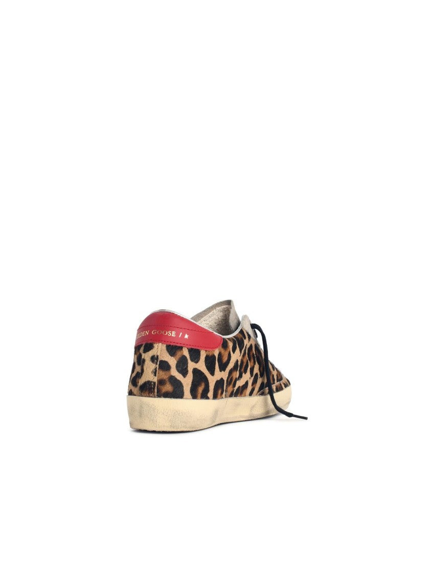 Golden Goose Low-Top Leopard Print Pony Hair Sneakers